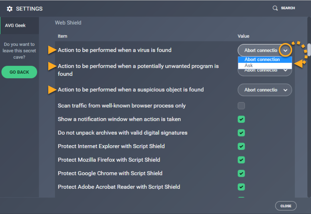 Using The Avg Geek Settings Area In Avg Antivirus 