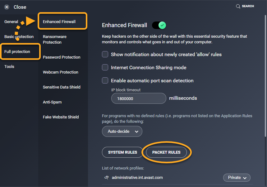 How To Set Up Enhanced Firewall Packet Rules Avg