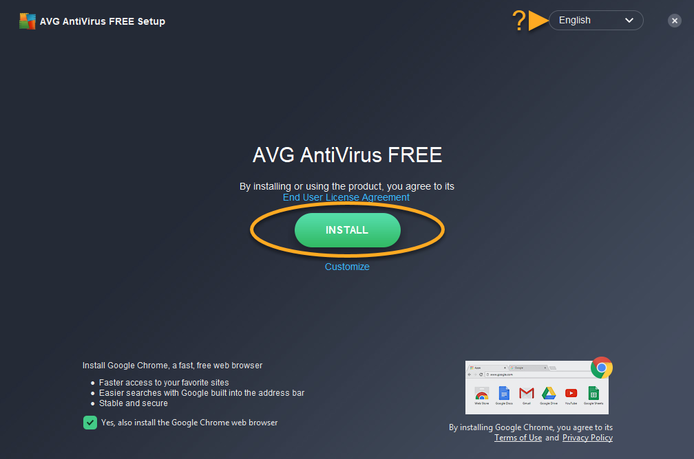 avg free scarica file installazione