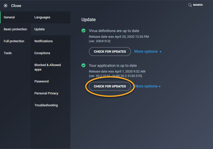 Updating Virus Definitions And Avg Antivirus Applica Avg Support