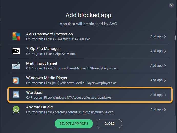 How to use the Blocked & Allowed apps settings | AVG