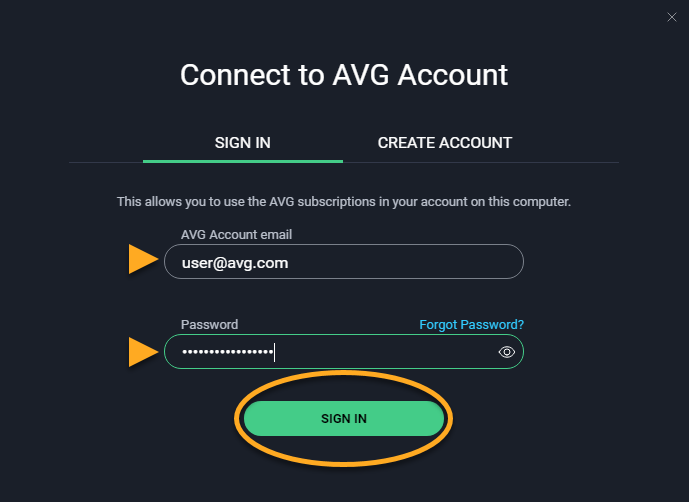 Activating AVG Secure VPN AVG
