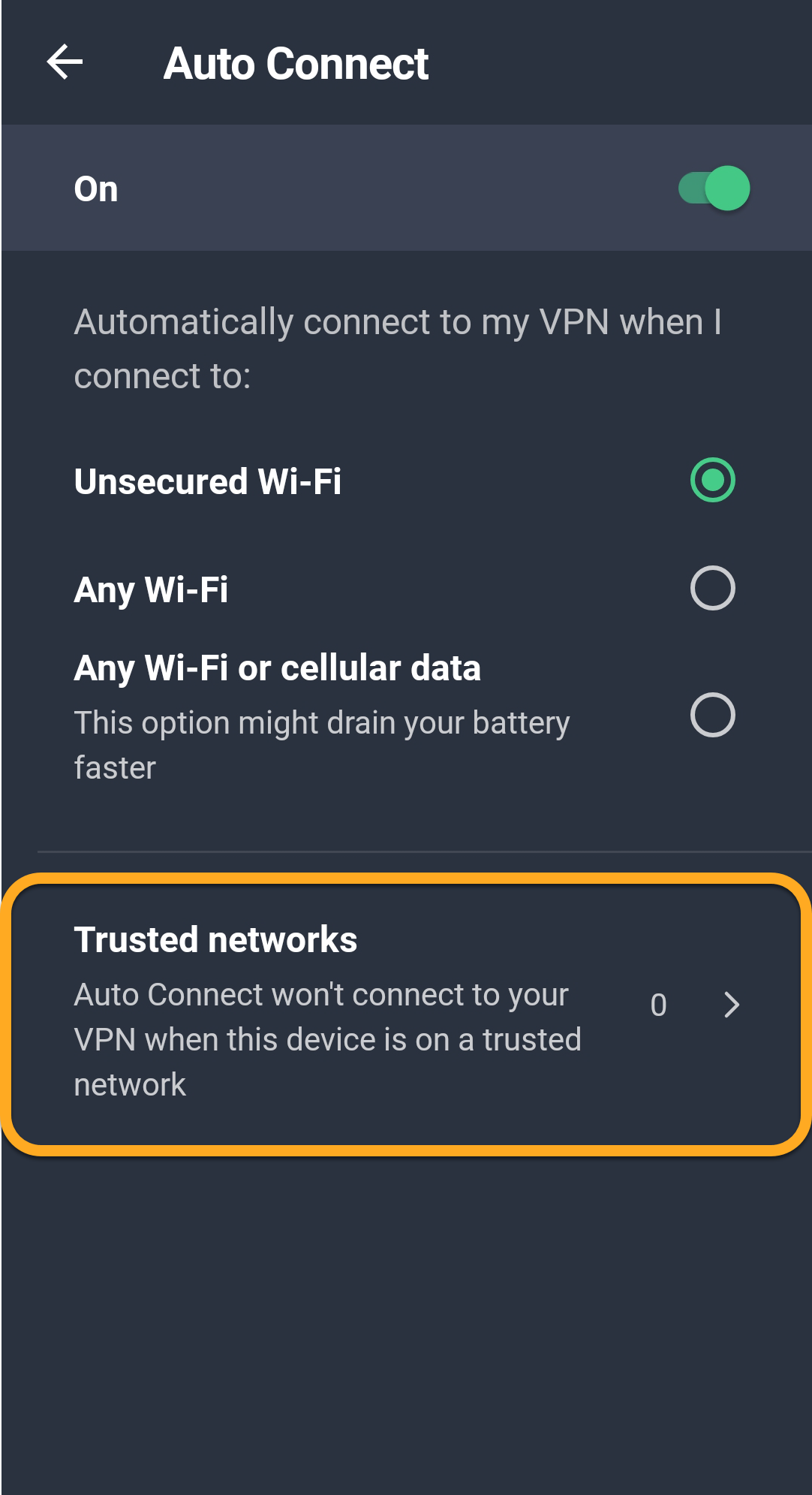 セキュリティで保護されていない Wi Fi ネットワークへの接続時に Avg セキュア Vpn を自動的に有効にする Avg
