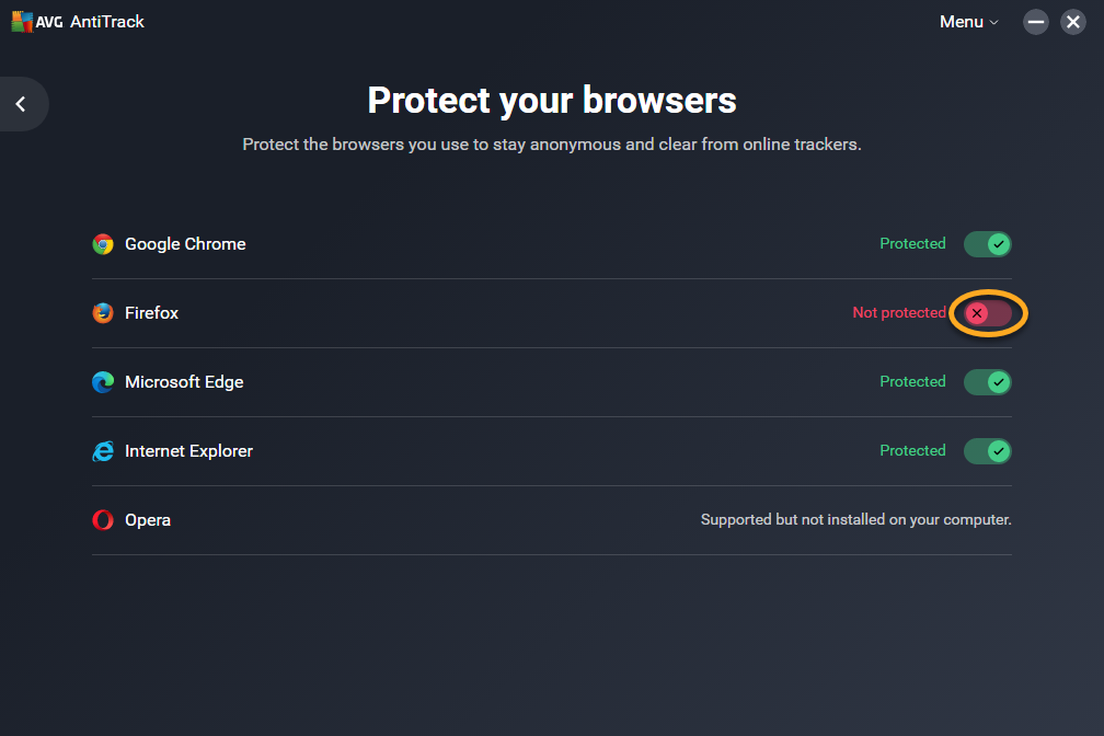 avg update unable to use browsers