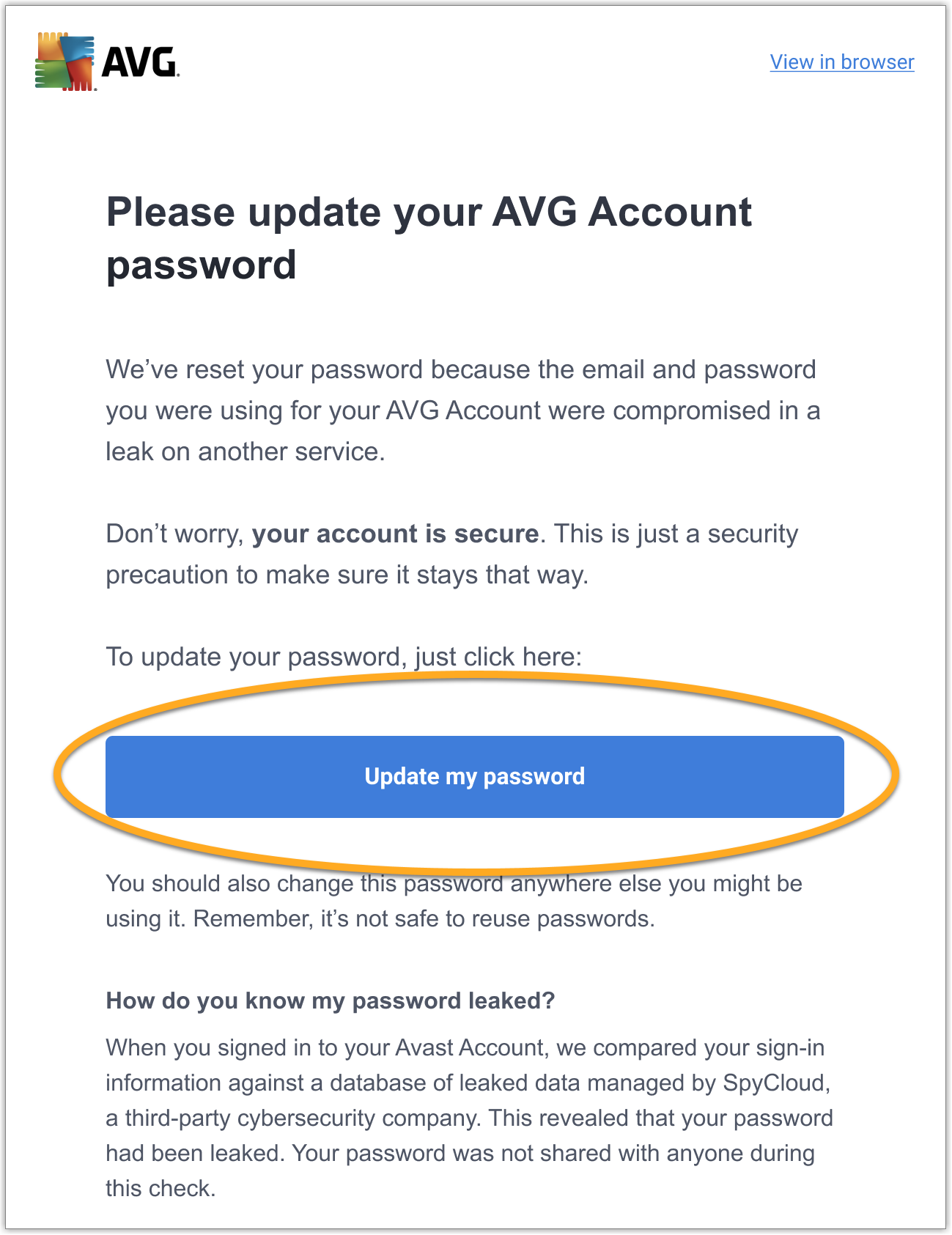 Come trovo la mia password AVG?