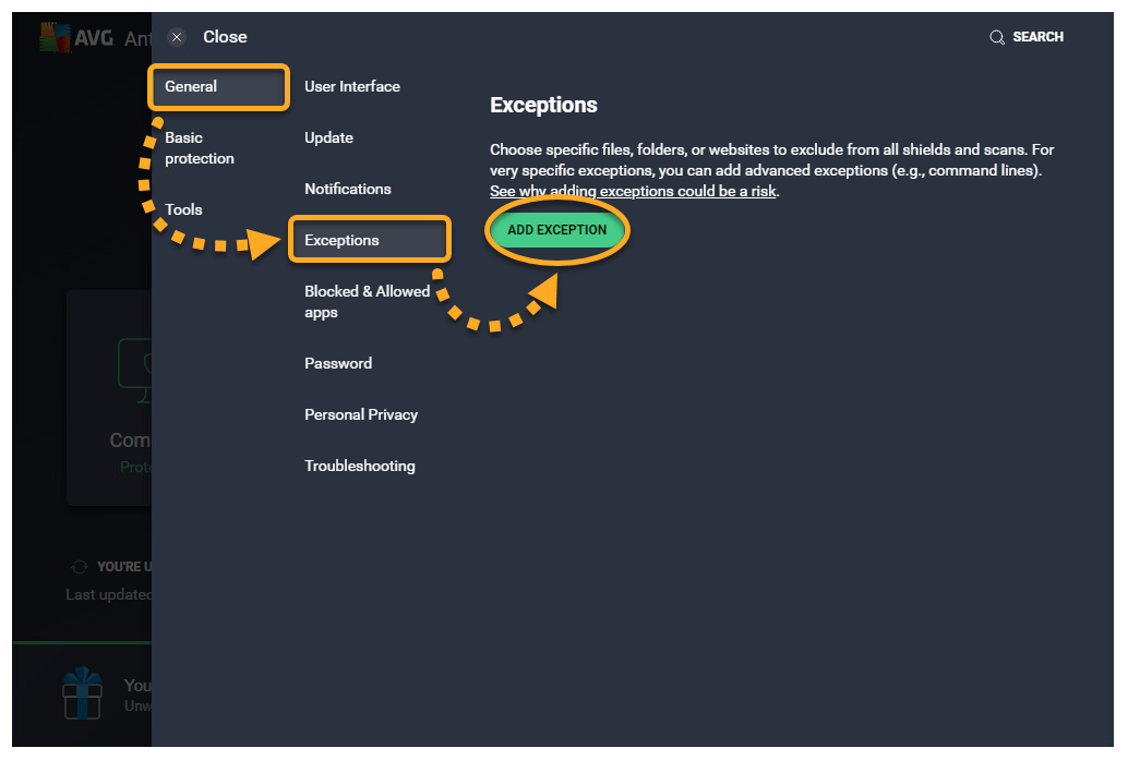 How to exclude items from scans in AVG Antivirus | AVG